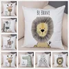 Nordic Zebra Hippo Giraffe Lion Crocodile Pillow Case Decor Animal Cushion Cover for Sofa case  Covers 1