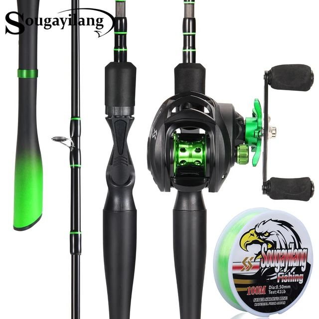 Sougayilang 1.8m-2.4m Fishing Rod Combo 5 Sections Carbon Fiber Casting Rod  and 7.2:1 Gear Ratio Baitcasting Fishing Reel Tackle - AliExpress