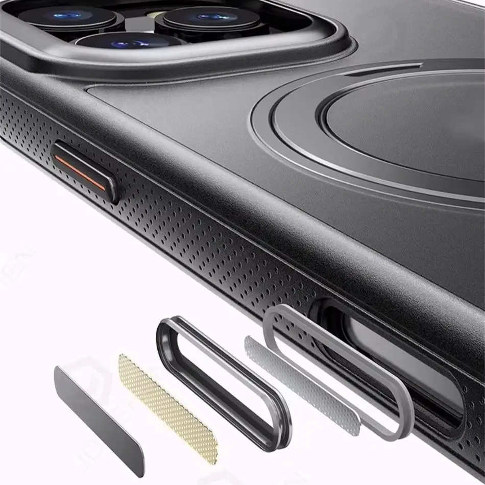 Magnetic 360° Rotation Ring Stand Case - Matte Military Shockproof Armor Cover