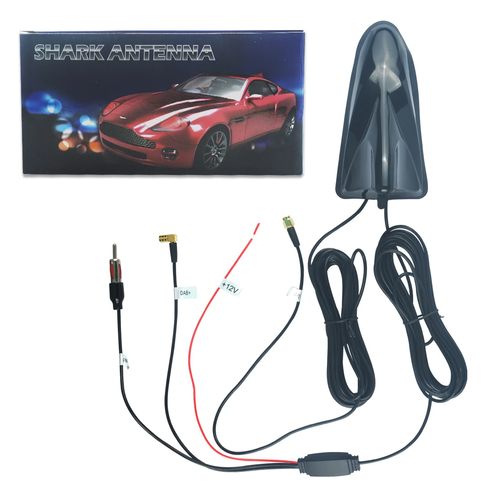 de radio de coche, antena de aleta de tiburón tres en uno, GPS + DAB + FM/AM, amplificador accesorios de coche|Antenas| - AliExpress
