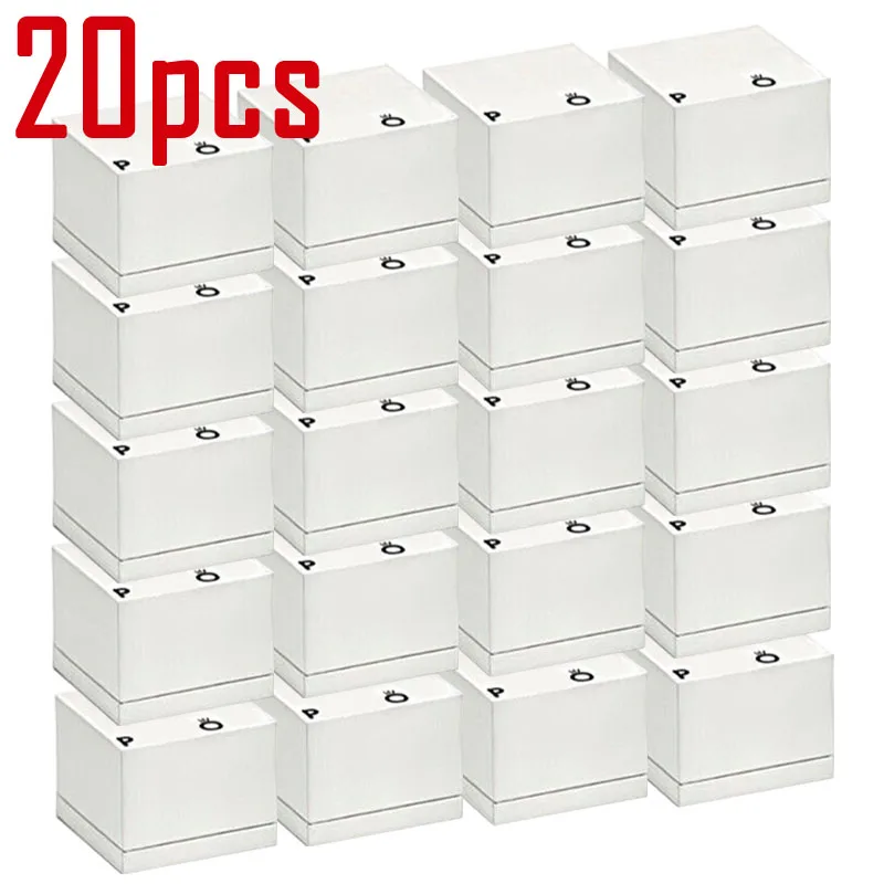 

20pcs Packaging New Paper Ring Boxes For Earrings Charms Fashion Jewelry Case for Valentine's Day Gift Wholesale Lots Bulk