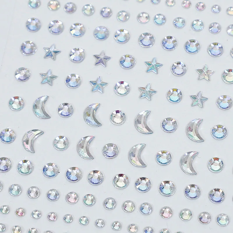 Karsyngirl 1 Sheet Eye Body Face Gems Jewels Rhinestone Stickers Self Adhesive Crystal Rainbow Makeup Diamonds Face Stick Gems 4