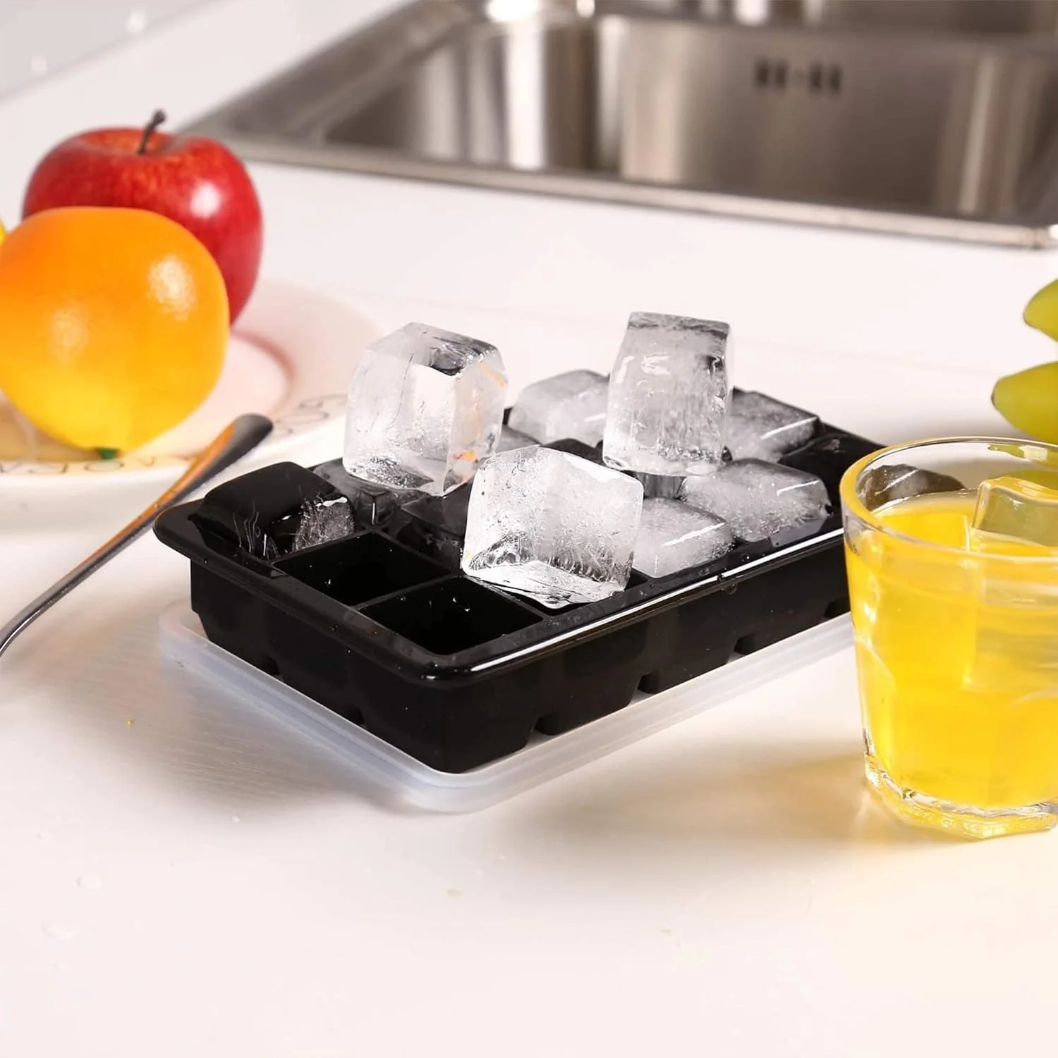 Big Ice Tray Mold Giant Jumbo Large Food Grade Silicone Ice Cube Square Tray Mold DIY Maker Cube
