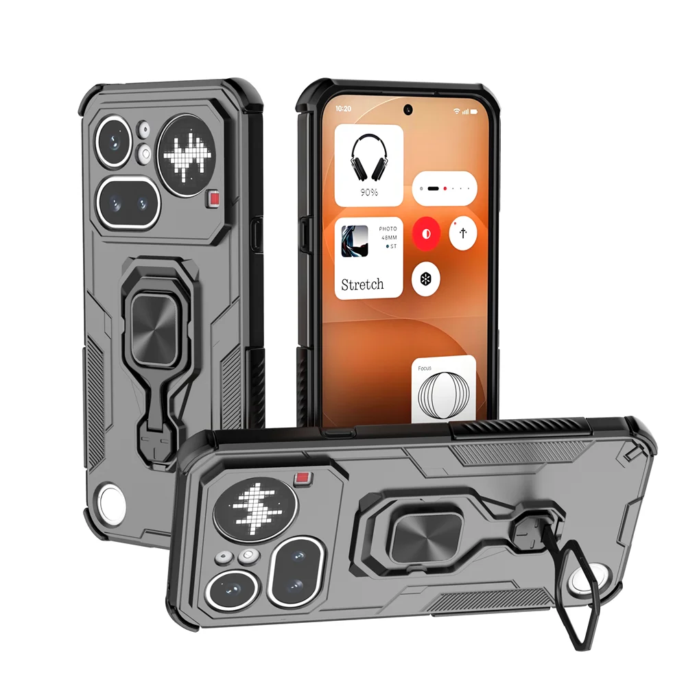 Rugged Armor Hard Plastic Phone Case with Kickstand - Heavy Duty Protection