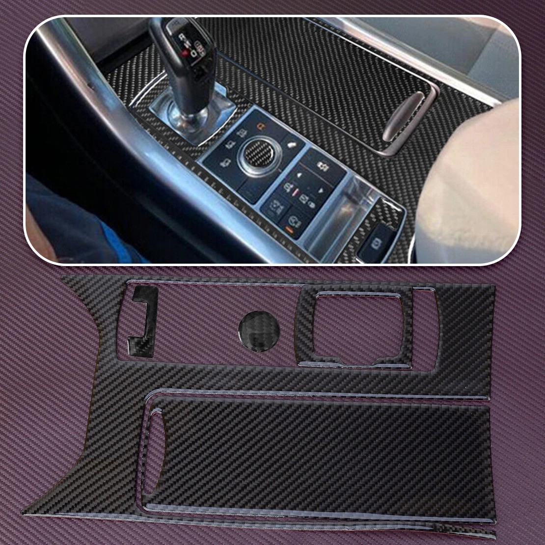 

5Pcs/Set Inner Carbon Fiber Center Console Gear Shift Cover Trim Frame Sticker fit for Land Range Rover Sport 2014 2015-2017 LHD