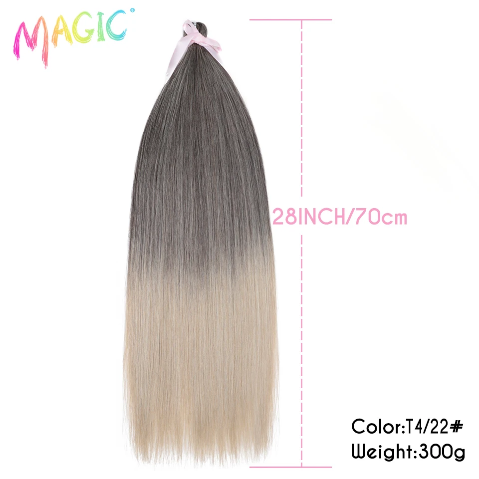 Magic Ariel Glattes Pferdehaar Synthetisches Haar 28 Zoll Haarbündel Häkelzöpfe Haarflechtung Ombre Häkelhaarverlängerungen – Detail 15