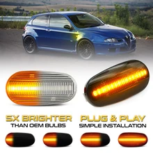 

2x Sequential Led Side Marker Indicator Blinkers Light Amber Turn Signal Lamp For Alfa Romeo 147 GT MiTo FIAT Bravo II Hatchback