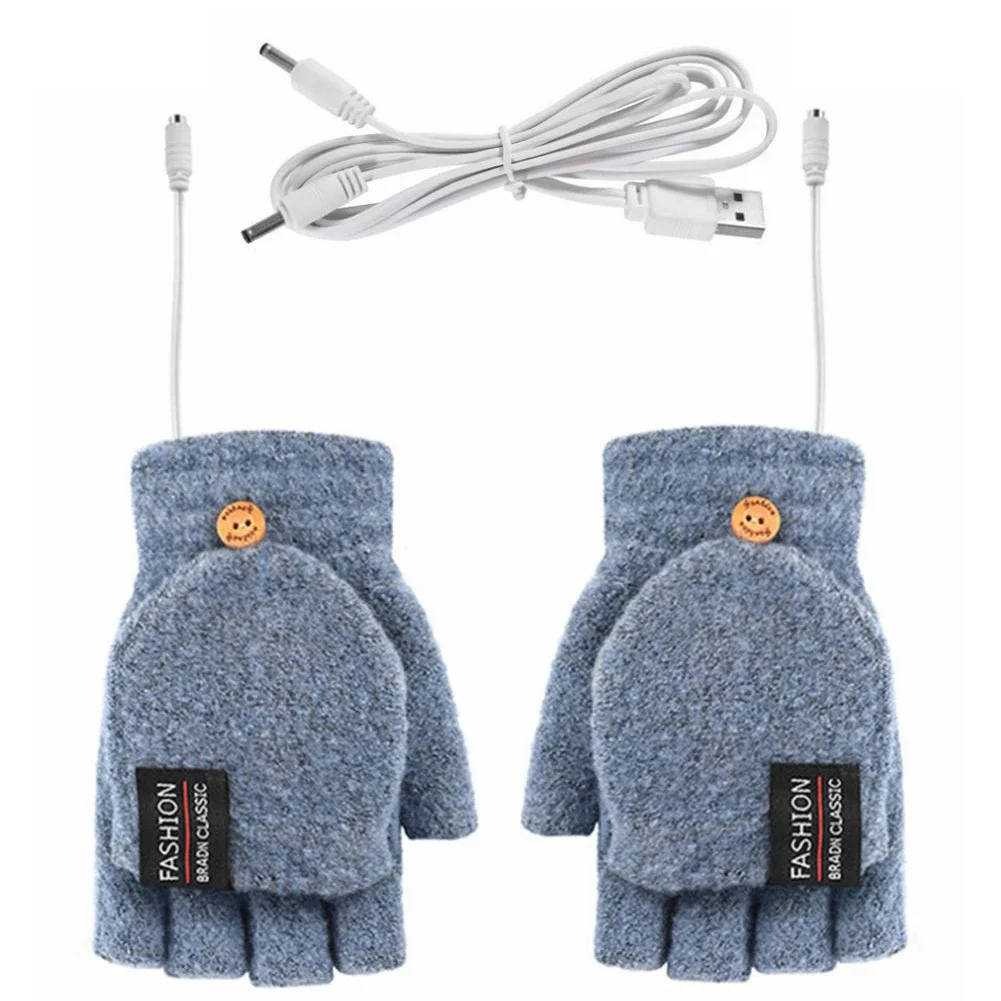 Electric Heated Gloves Hand Warmers Mittens Heater Rechargeable USB Reusable Winter Warm Heating Laptop for Women Men portable hand warmer