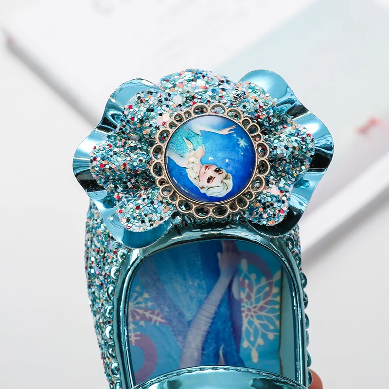Baby Shoes Kids Shoes Kids Flats Disney Frozen Elsa Princess Designer Crystal Flat Shoes Kids Bling Slip on Baby Girls Shoes Child Flats