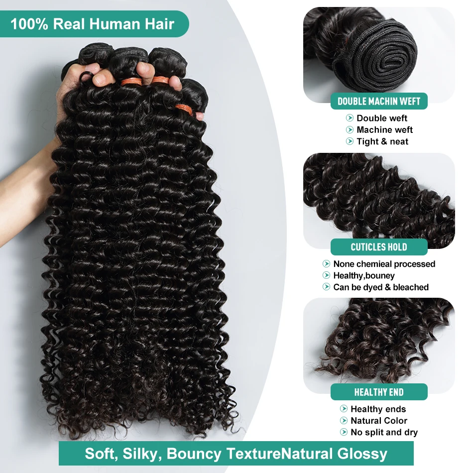 Human Hair Extensions 30 40 Inch Loose Deep Wave 3 4 5 Bundles Raw Human Hair Brazilian Weave Remy Hair Double Weft Drawn