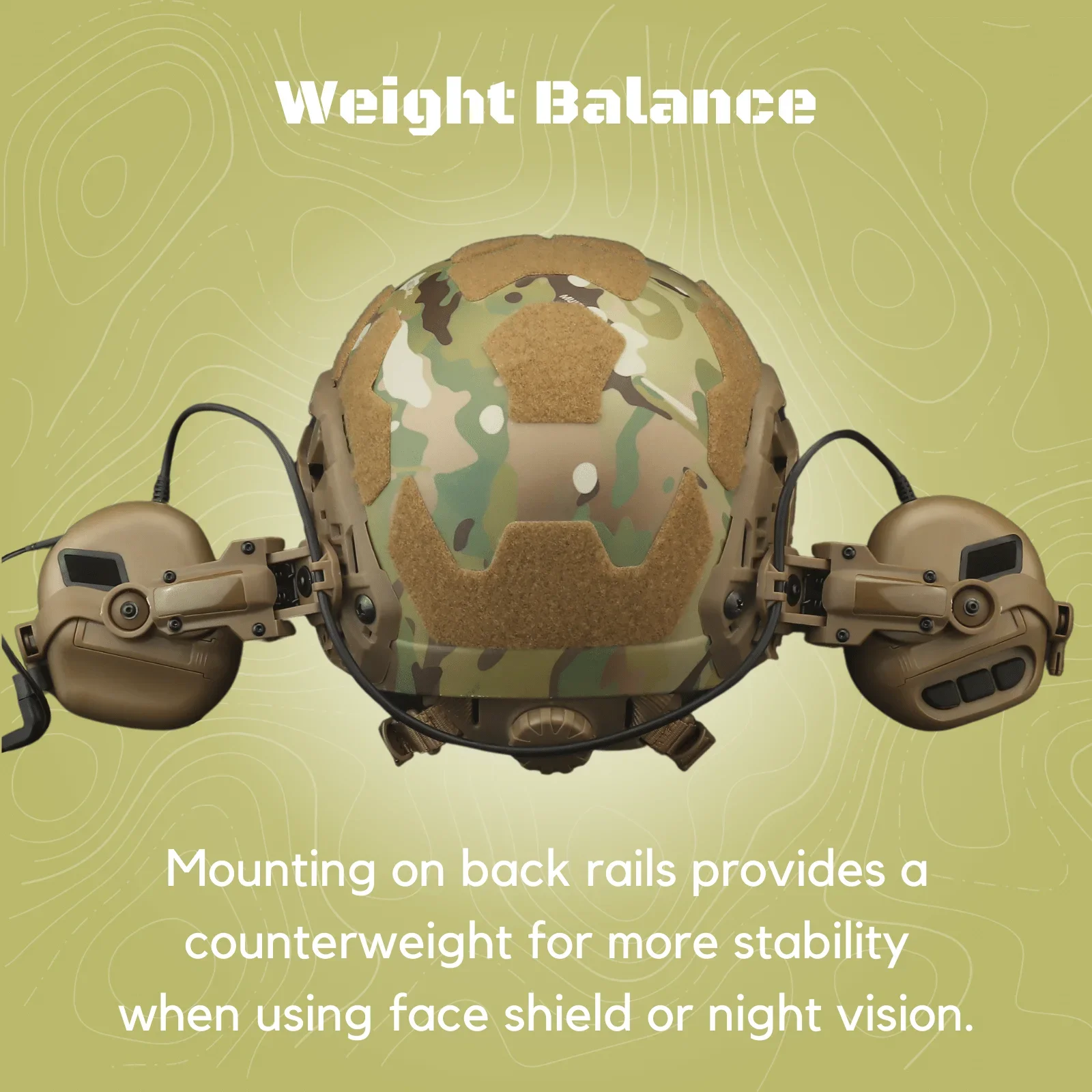Free-Angle Headset Rail Mount For Earmor Headset On Team Wendy M-Lok Ops-Core Fast ACH Helmet