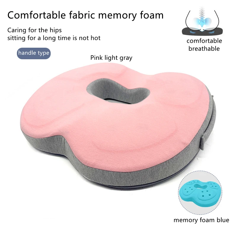3D Orthopedic Seat Cushion Memory Foam Breathable Office Cushion Tailbone Waist Pain Relief Protect Lumbar Cushion Home Car Seat