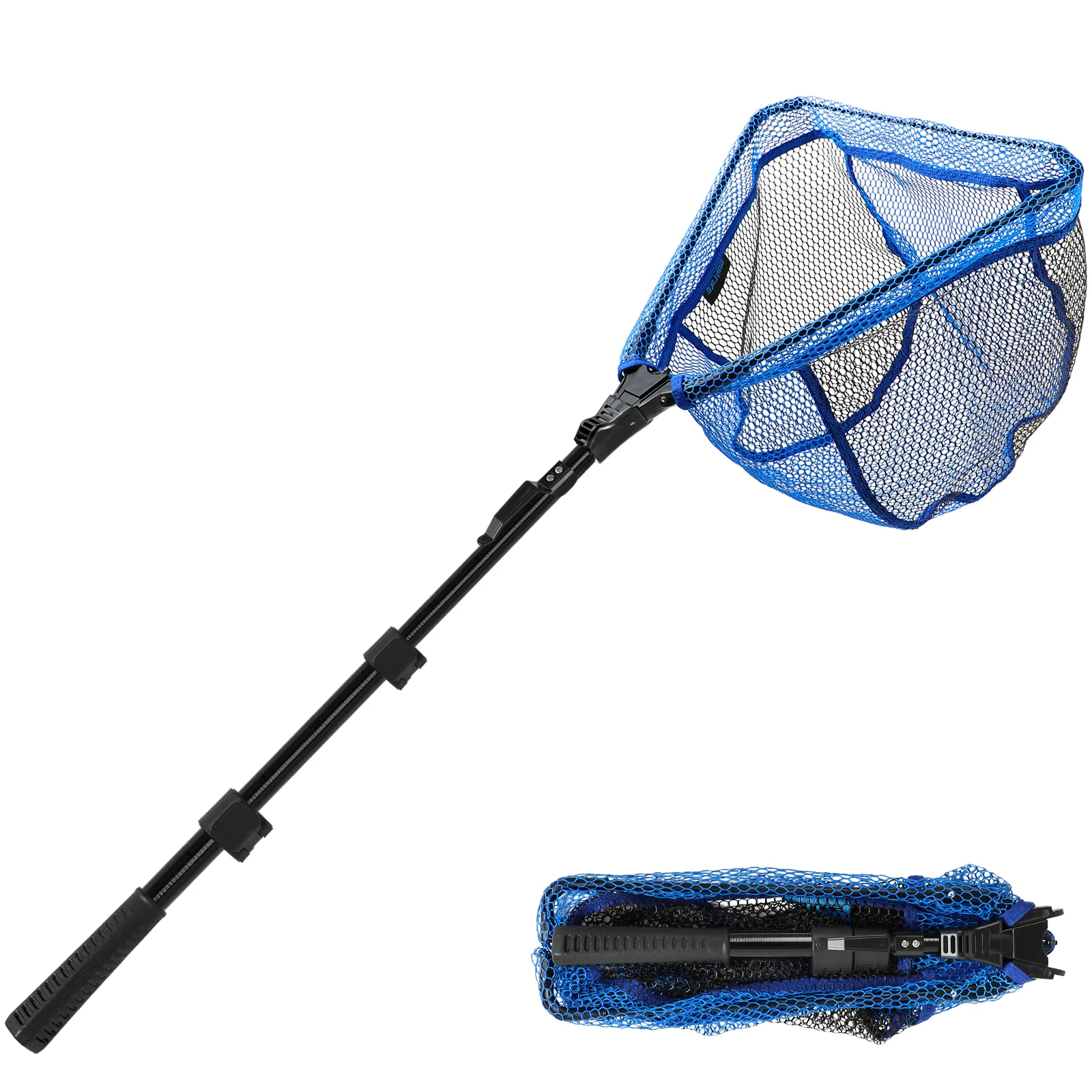 

SANLIKE 1.1M Fishing Net Glass Fibre Rod Telescopic Pole Foldable Handle Landing Net Coated Mesh Fishing Tackle Accessories