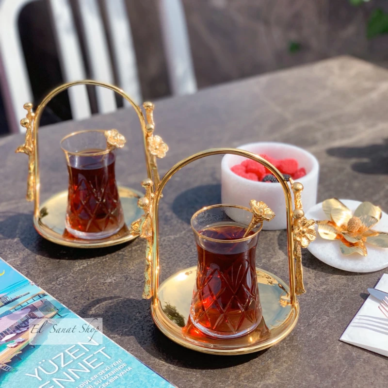 

YQQ1 Turkey Imported Boutique Handmade Small Fresh Black Tea Cup European Afternoon 100ml Cup with Middle Eastern Coffee Cup