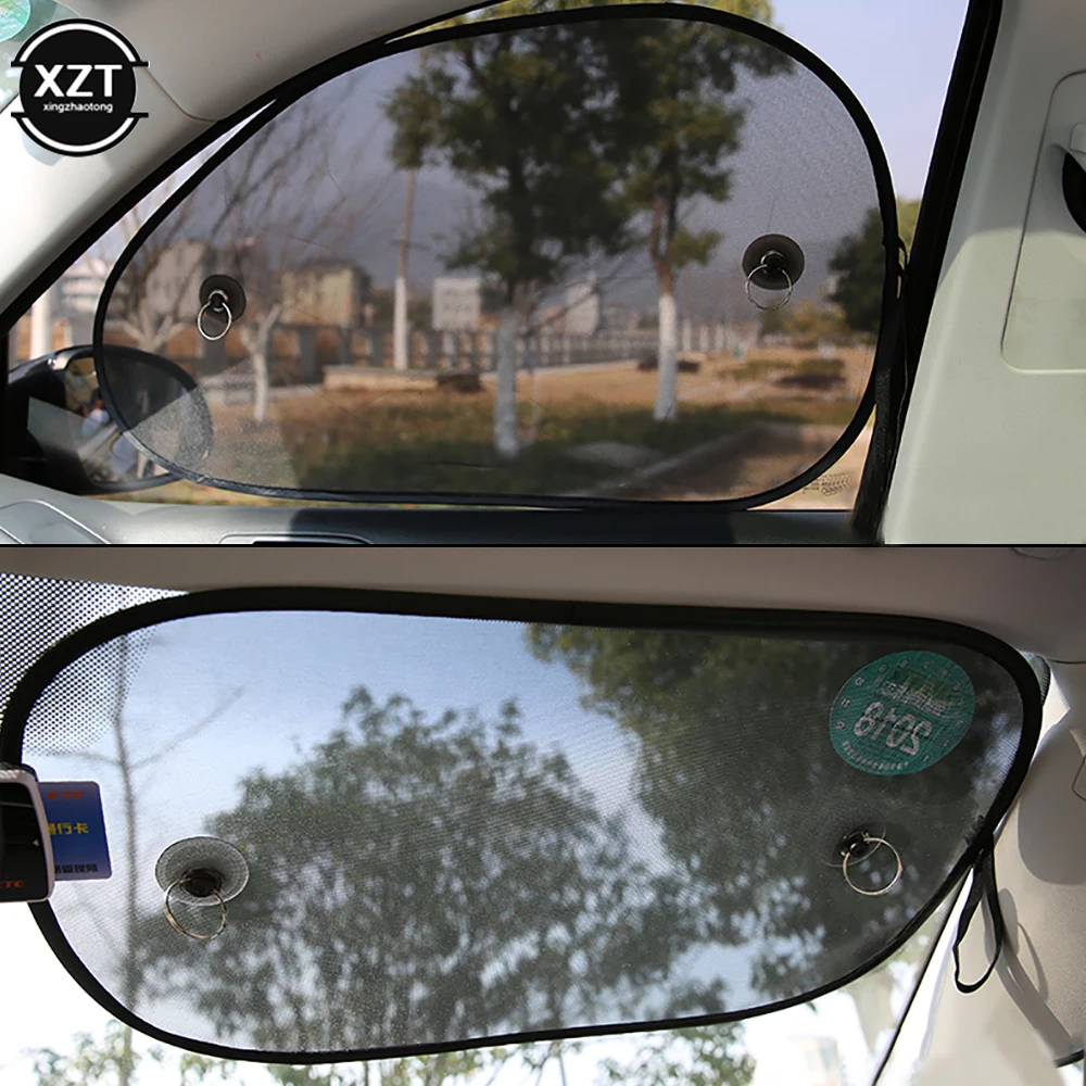 2pcs Black Mesh Car Sunshade Anti-ultraviolet Car Curtain Nylon Mesh Side Window Mesh Car Super Suction Cup 5