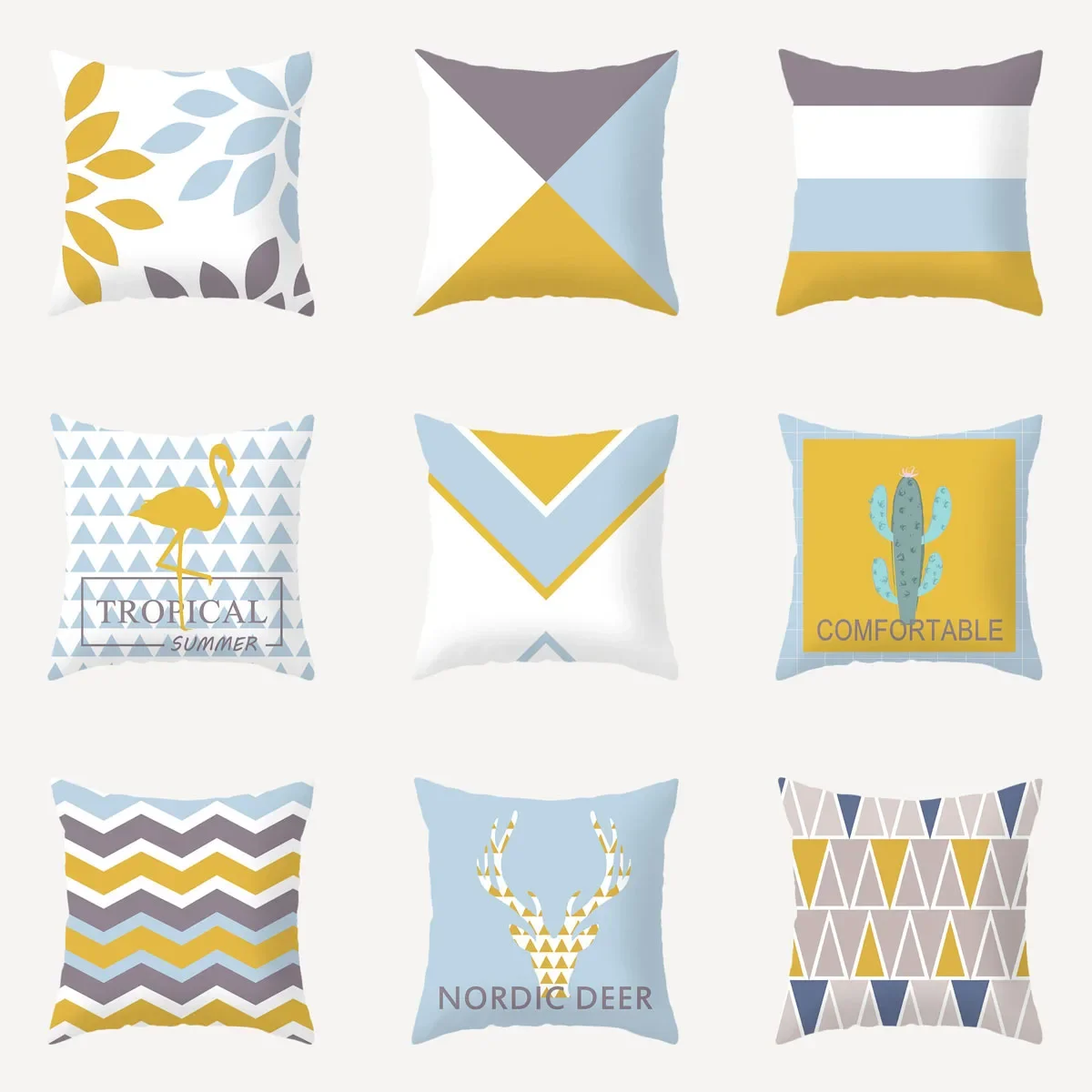 

Nordic Style Geometry Pillow Cover Printing Cushion Cover for Bedroom Sofa Decor 18x18 Inch（45x45cm）