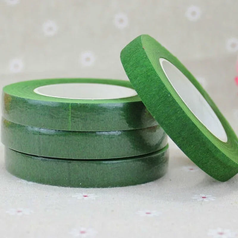 2PCS 30M Self-adhesive Green Paper Tape Floral Stem for Garland Wreaths DIY  Craft Artificial Silk Flower