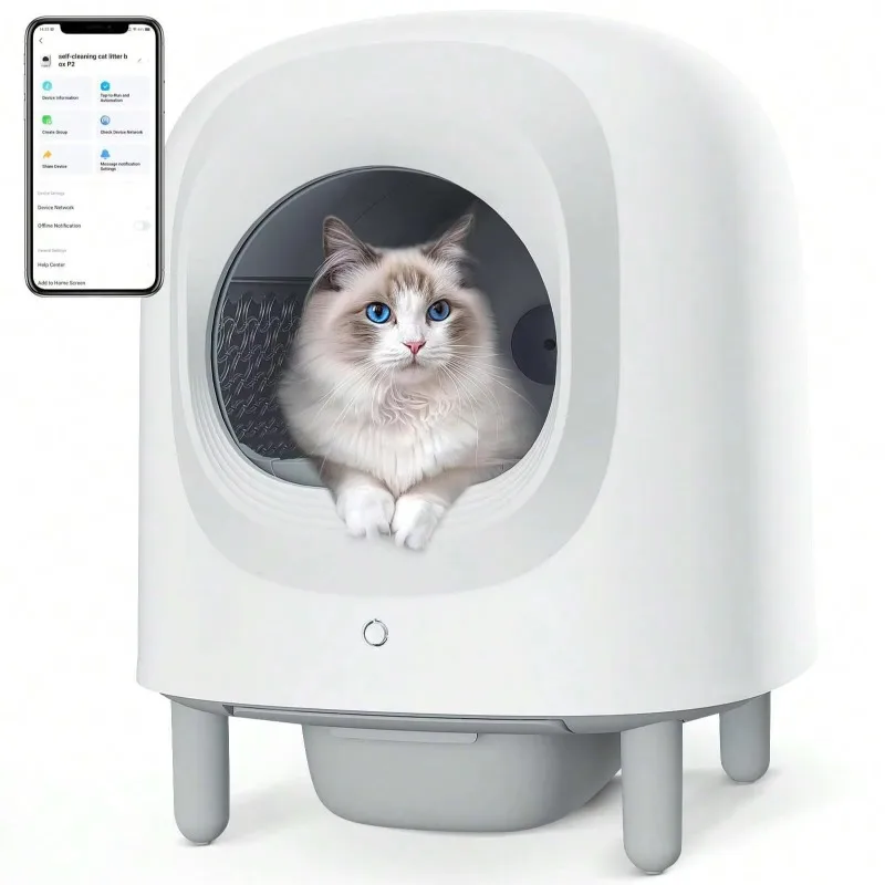 자체 청소 고양이 쓰레기 상자 56L 대용량 Petree 자동 고양이 쓰레기 상자 APP 제어 안전 보호 냄새 제거