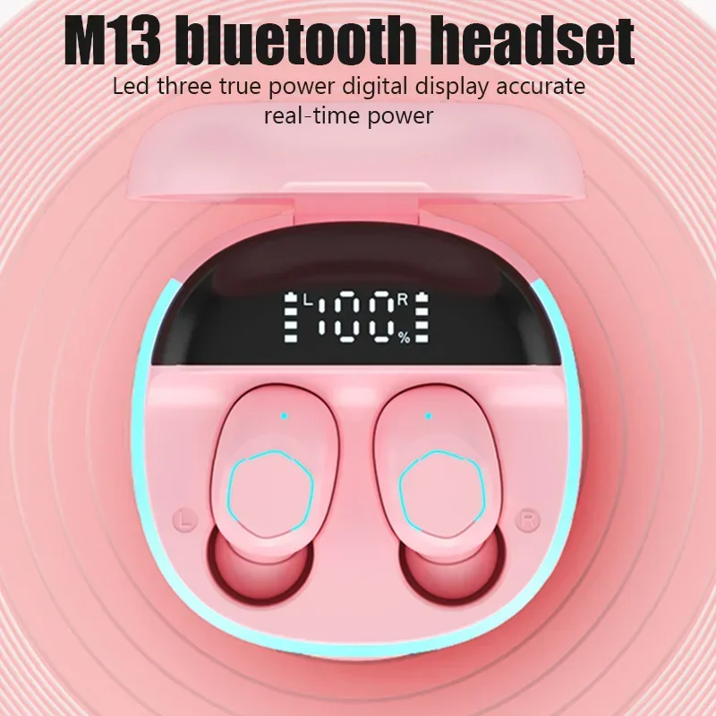 

NEW M13 5.2 Earphone In Ear HiFi Stereo Earphone TWS Wireless With Mic Waterproof Earplugs Bass Music Headset Earbud Bluetooth