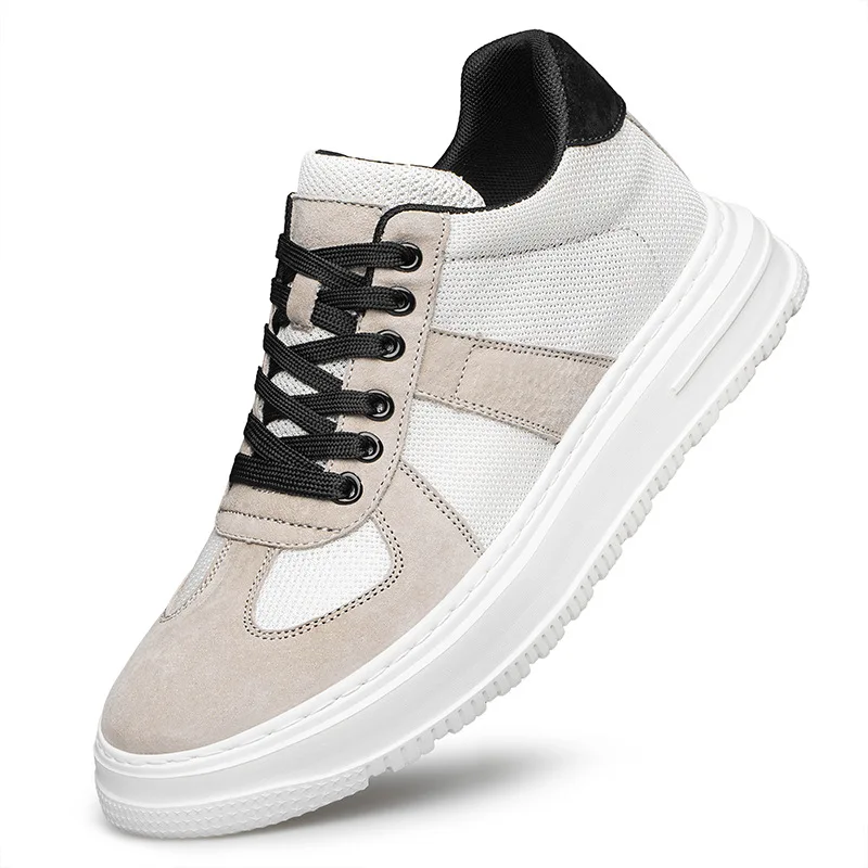 Spring New Men's Invisible Inner Heightening Hollow Shoes Small White Sneakers Korean style Trendy Versatile Casual Sports Shoes