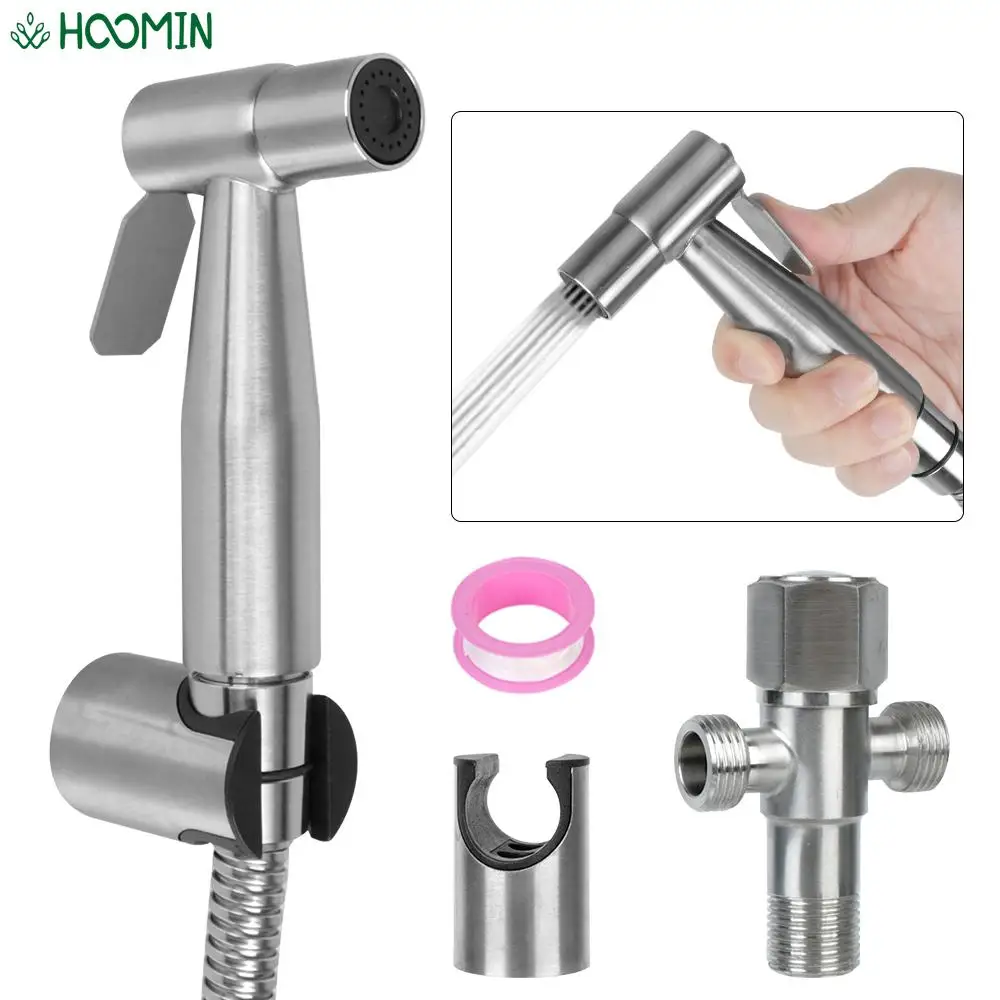 

Ручной смеситель для биде, ручной распылитель для биде, набор для туалета, насадка для душа, нержавеющая сталь, самоочищающийся ручной распылитель для ванной комнаты