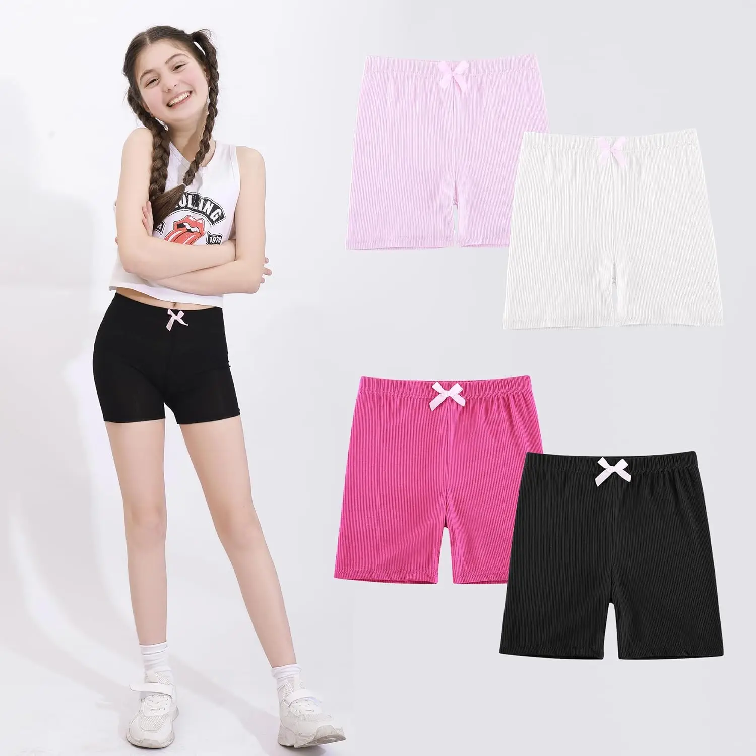 Toddler Girls Shorts Bike Short Breathable Beach Shorts 4 Colors