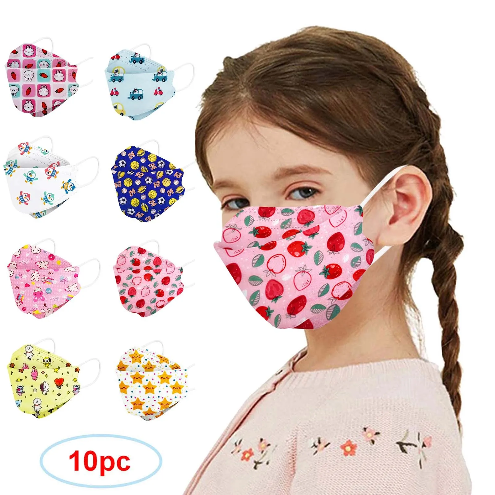 

kn95 masks kids mouth face mask n95 respirator 3D Cartoon Print Girls Boys Child disposable mask ffp2mask Children FPP2 Masks