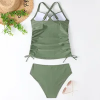 Women's Bathing Suits Two Piece Halter Leaf Print Tankini Swimsuit Woman Summer Sexy Beach Wear Separate Swimwear Female XXL - Image 6