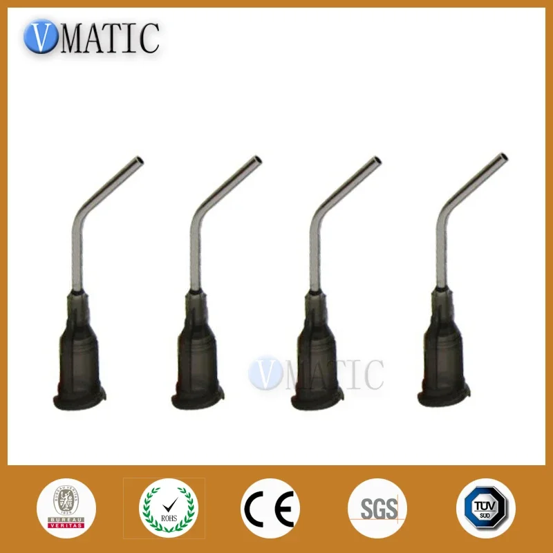 100Pcs 16G Grey 0.5'' Tubing 45 Degree Bent Bent Dispensing Needle Tips Blunt End Stainless Steel Needles 1/2 Inch