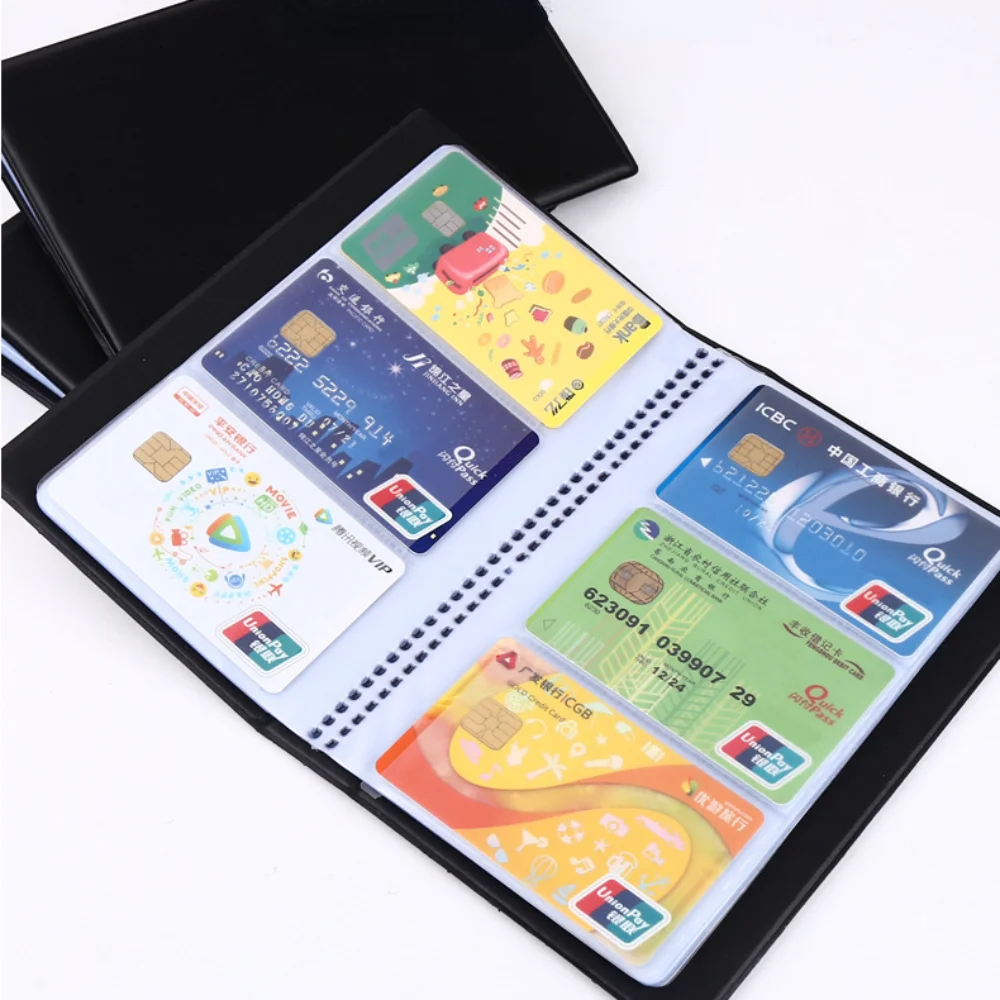 Portable Leather Business Name ID Credit Card Holder Keeper Organizer Book Bank Card Case Holder 120/160/180/240/300 Cards