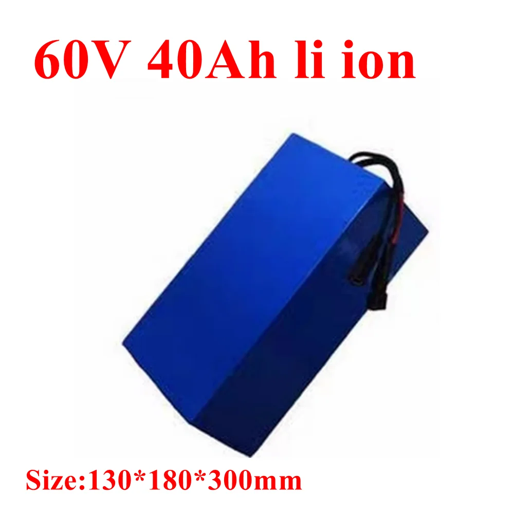 Batteria Agli Ioni Di Litio 60V 40Ah Con Bms 60V 40Ah Litio Per 3000W E-Bike Scooter Bicicletta Moto Veicolo + Caricatore 5A
