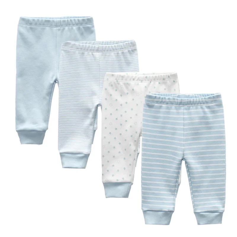 4PCS/LOT Four Seasons Unisex Newborn Baby Cotton Soft Pants