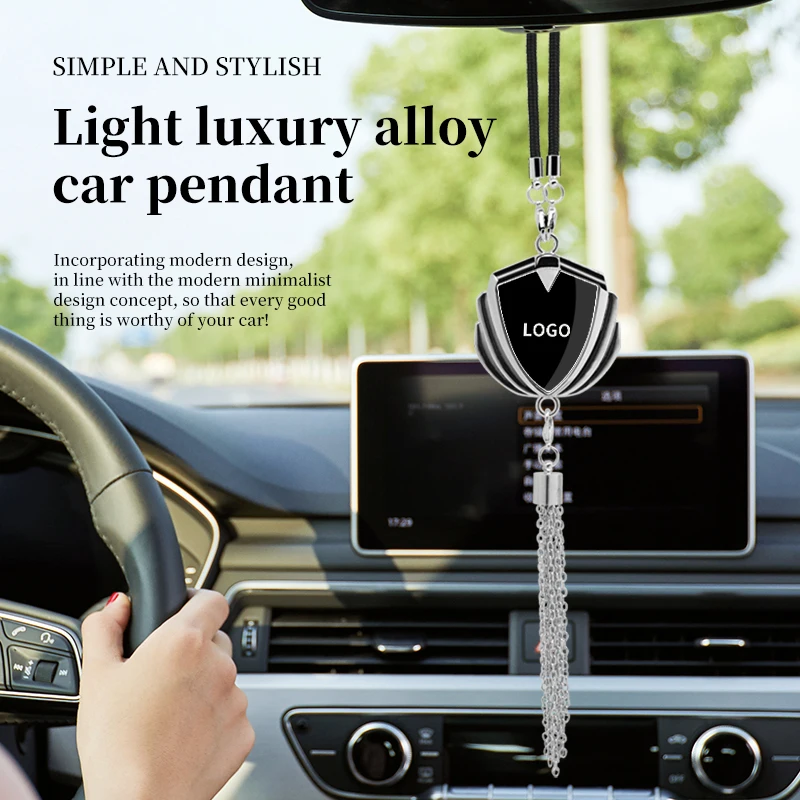 1Pcs Car Rearview Mirror Badge Ornament Pendant Car Logo Interior