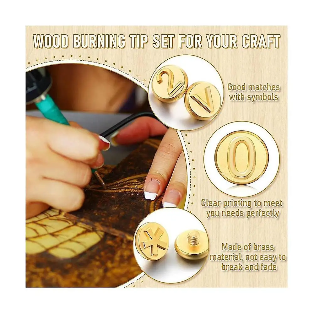 Wood Burning Tool Pen with Burning Tips Kit 26 English Letters Carving Pyrography Pen Tips Stencil Soldering Iron for Woodworkin 4