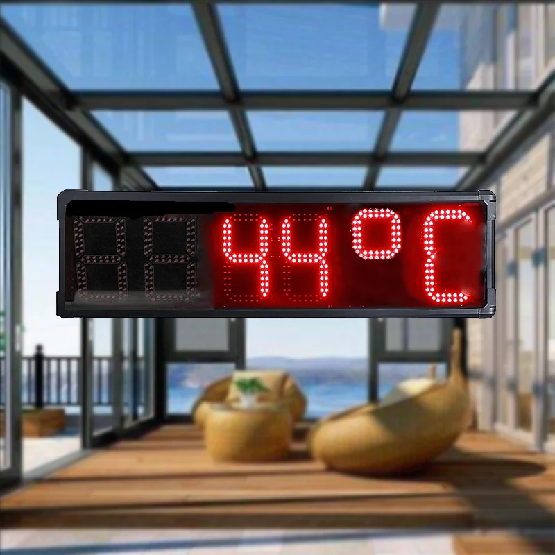 Fernbedienung Digitale Wanduhr, Wasserdicht, 6 Ziffern, 8 Zoll, LED,  Temperatur anzeige, in Grad Celsius, Outdoor - AliExpress