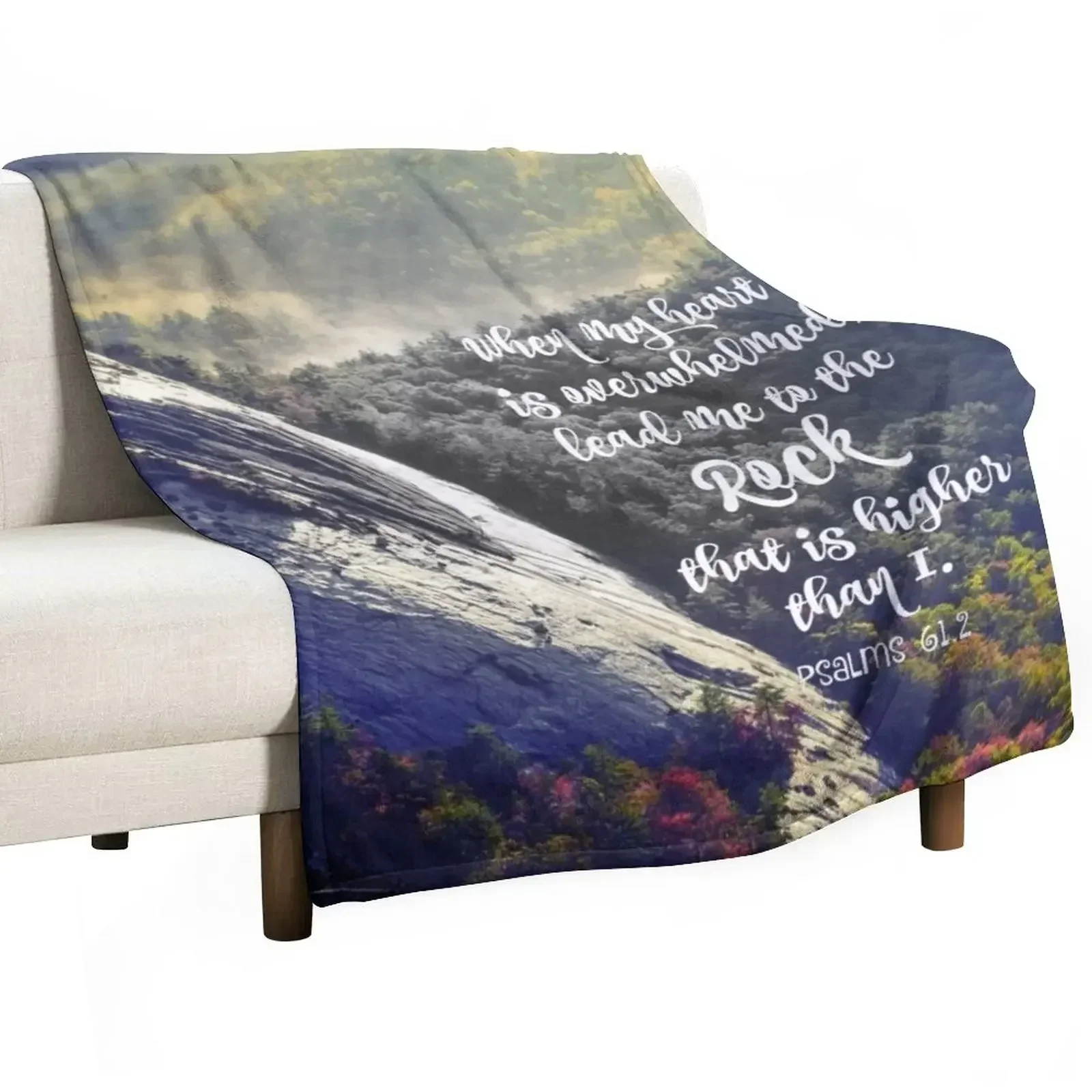 

When my Heart is Overwhelmed Bible Verse Throw Blanket Decoratives for babies for sofa Soft Plush Plaid Blankets