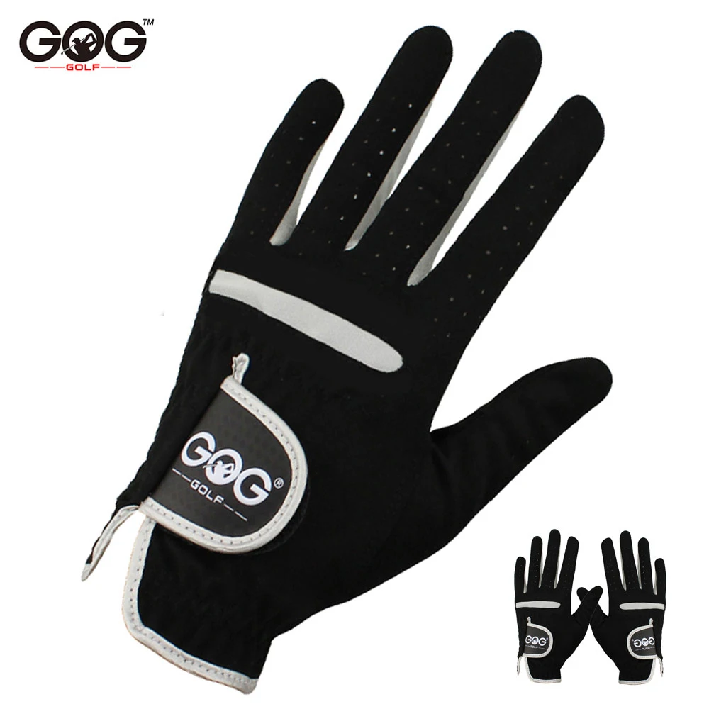 10 pcs Golf Gloves Black can wear on left and right hand fabric lycra soft breathable Professional gloves Drive Cycling Outdoor 3