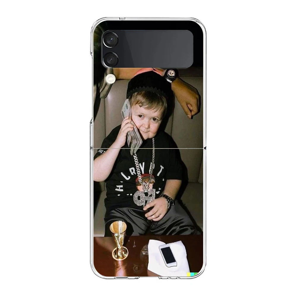 Hard Folding Clear PC Bumper Phone Case with Funny Hasbulla Design