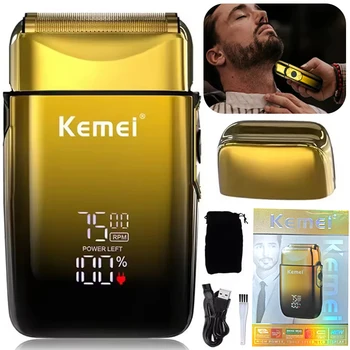 Kemei KM-TX10 Rasoio elettrico Ricaricabile Capelli Barba Rasoio Testa Calva Rasatura per Uomo Elettrico con Display LCD Macchina per Taglio di Capelli 1