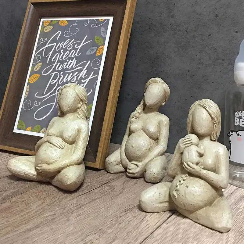 

Childbirth Postpartum Women Statue Pregnant Mother Mud Sculpture Table Decor Home Decoration Gifts For Mothers