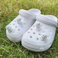 3D Cute Mini Puppy Shoe Decoration Set Detachable Diy Bichon Frise Dog Figurines Accessory, Used For Clogs, Holiday Party Gifts 5