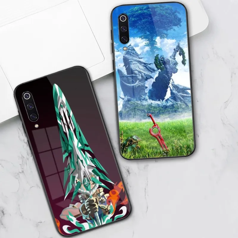 Monado Xenoblade 휴대폰 케이스, 샤오미 13, 12, 11T, 10, 9 레드미 노트 12, 11, 10S 프로, 블랙 PC 유리 휴대폰 커버 