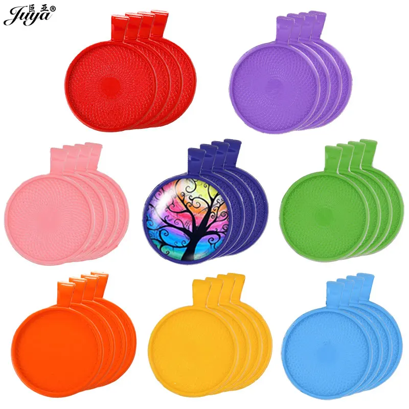 

10pcs 25mm Colorful Pendant Cabochon Cameo Base Settings Charms For Jewelry Making Findings DIY Necklaces Keychains Accessories