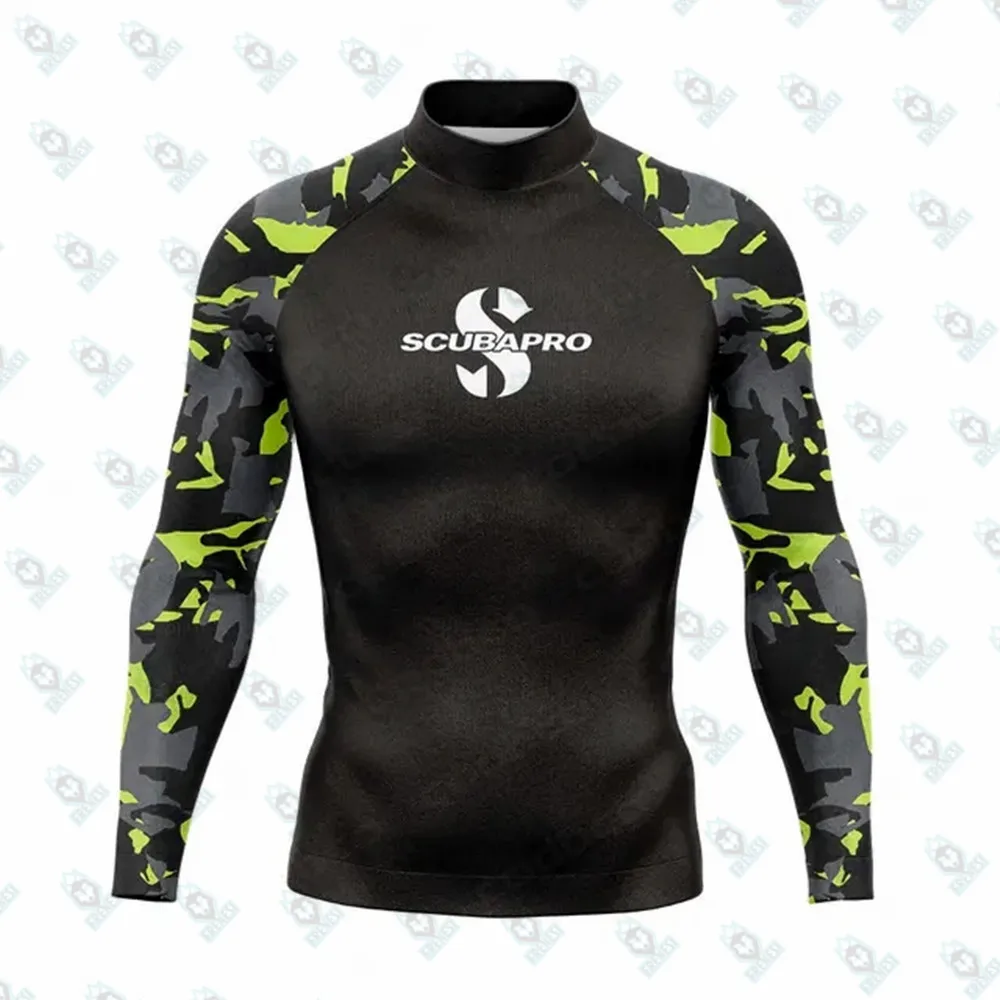 

New Men Swimming T-shirt Swimsuit Beach UV Protection Rash Guard Diving Swimwear Long Sleeve Surfing Suit Surf Clothes Rashguard