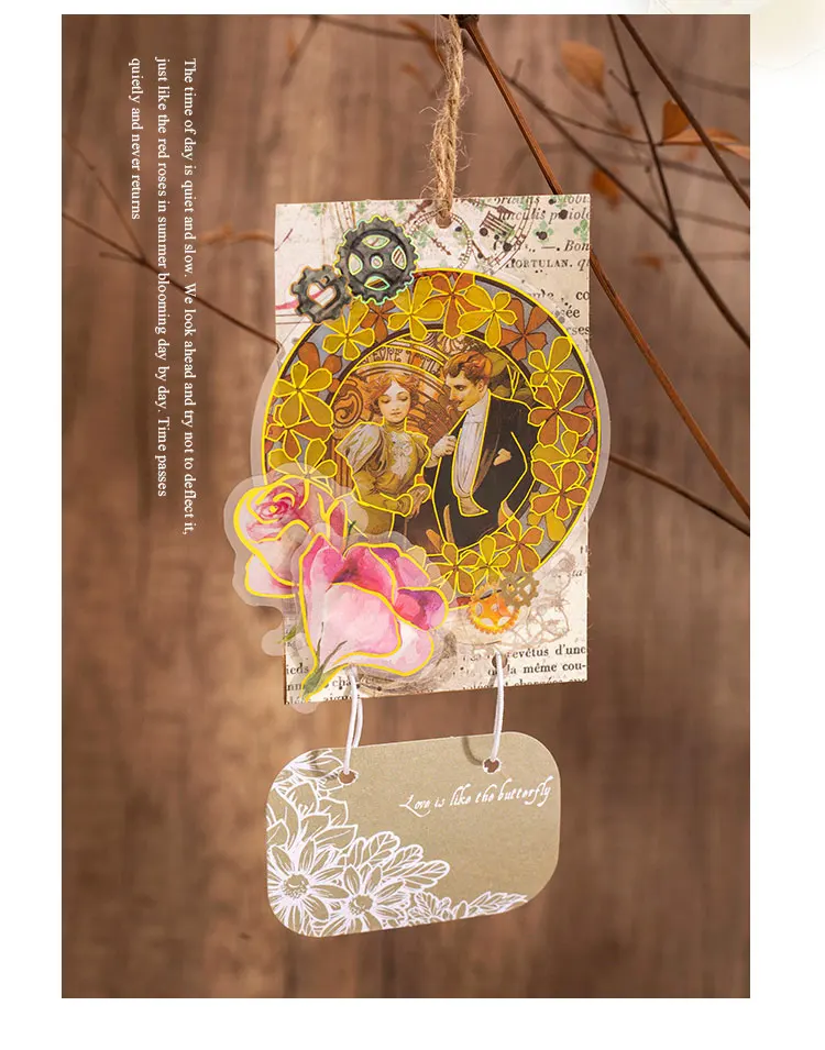 10 pcs/lot Mucha theme Stickers Diy Decorative Scrapbooking Diary Stick Labels Album hand made Collage material