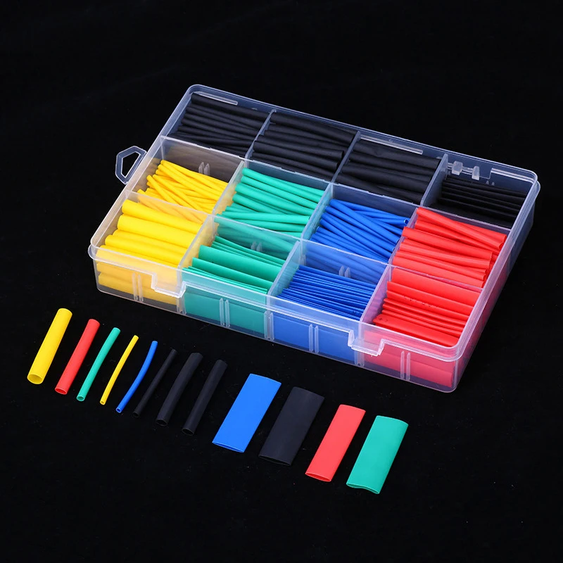 greener 800 pcs set thermoresistant tube heat shrink wrapping kit polyolefin shrinking assorted pipe wire cable insulated Termoretractil Heat Shrink Tube Assorted Pack Wire Cable Insulation Sleeve diy Thermoresistant Tube Heat Shrink Wrapping KIT