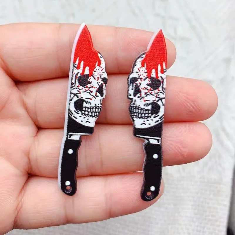 1, 4 or 20 Pieces: Pink Knife with Skull Face Halloween Charms - Doubl –  Guerrilla Charm