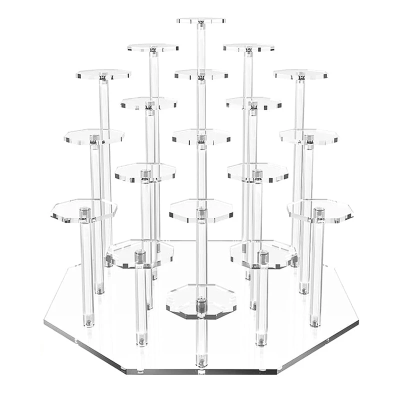 

Акриловая подставка для витрин, подставка, 19 ярусов для настольного дисплея, подставка для кексов и органайзеры для духов