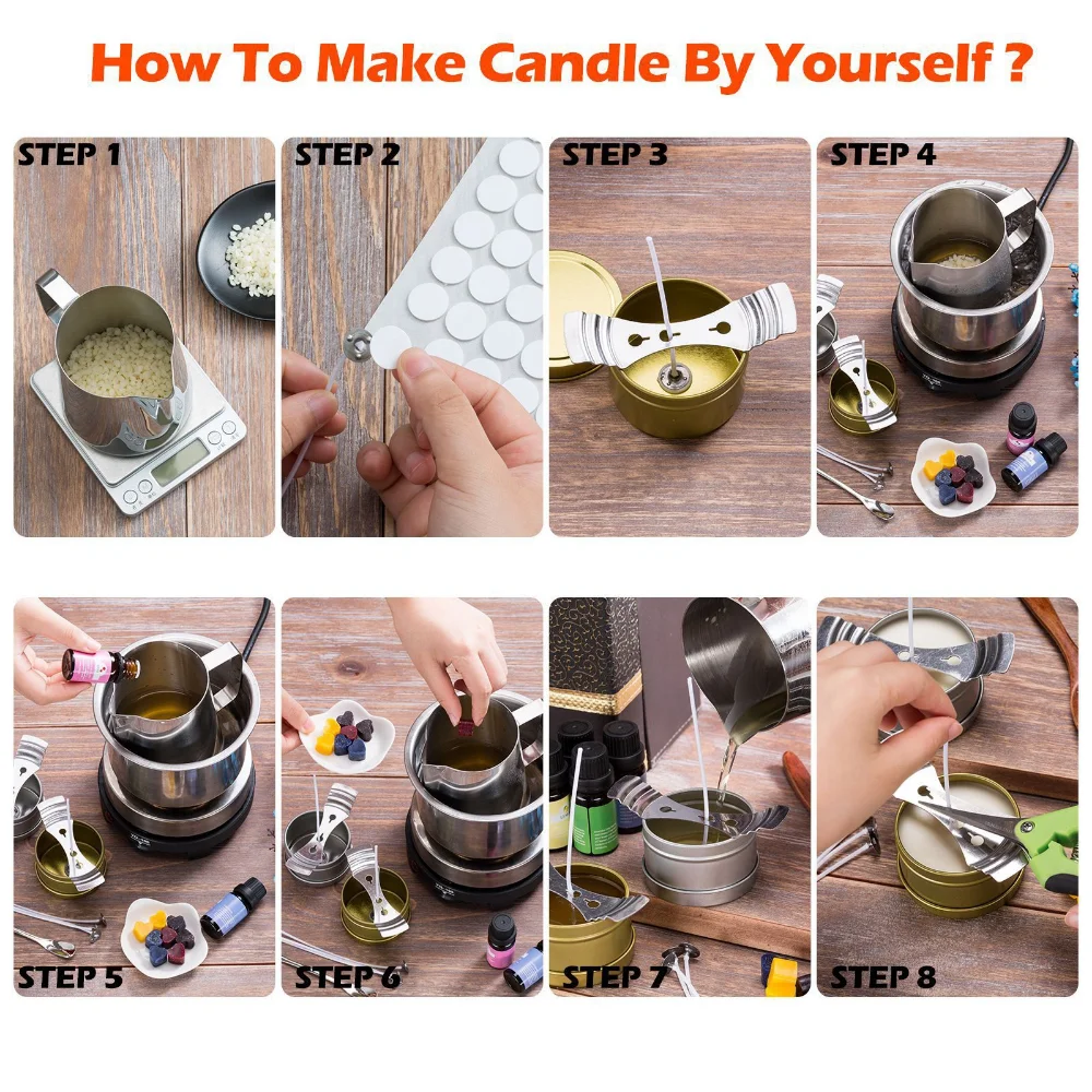 DIY Candle Making Kit Soy Bean Wax Candle Making Supplies Aromatherapy Candle  Making Set Beeswax Crafts Handmade Candle Making