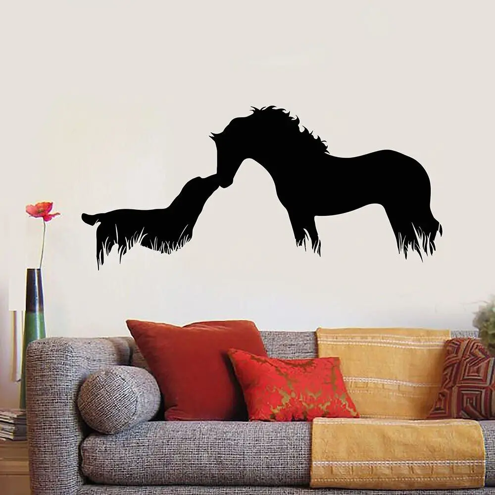 Horse Dog Wall Decal Abstract Friendly Animal Vinyl Window Stickers Clinica Veterinaria Pet Shop Interior Decor Art Wallpaper Z814